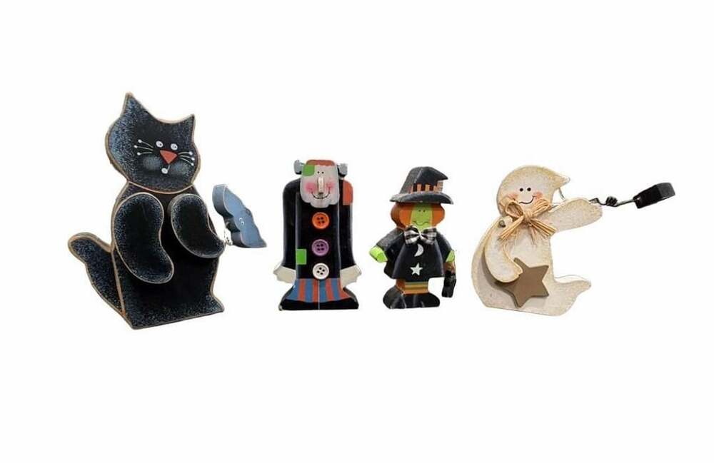 Vintage 2003 Target Core Halloween Assorted Wood Figures Set of 4